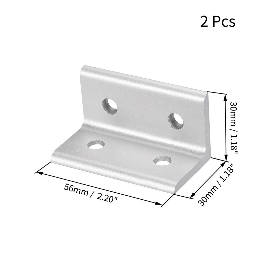 uxcell Uxcell 3060 Inside Corner Bracket for 3030 Series Aluminum Extrusion Profile with Slot 8mm, 2 Pcs
