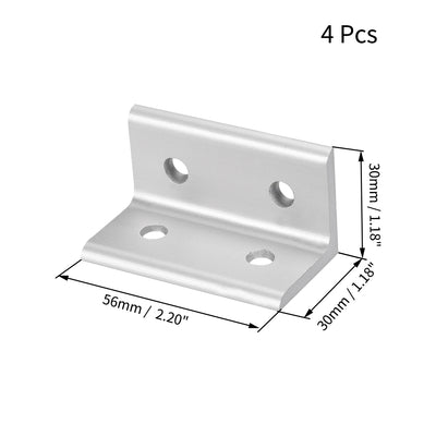 Harfington Uxcell 3060 Inside Corner Bracket for 3030 Series Aluminum Extrusion Profile with Slot 6mm, 4 Pcs