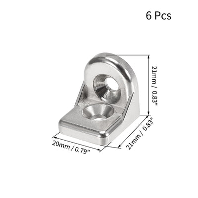 Harfington Uxcell Angle Arbitrary Bracket Set, Corner L Connector for 2020 Series Aluminum Extrusion Profile with Slot 6mm, 6 Pcs