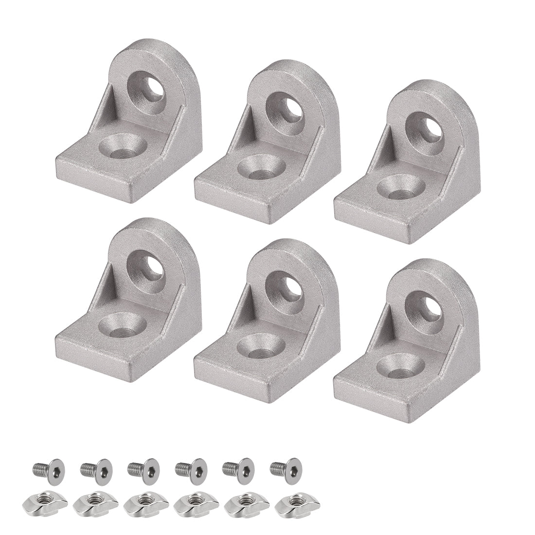 uxcell Uxcell Angle Arbitrary Bracket Set, Corner L Connector for 3030 Series Aluminum Extrusion Profile with Slot 8mm, 6 Pcs