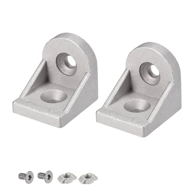 Harfington Uxcell Angle Arbitrary Bracket Set, Corner L Connector for 4040 Series Aluminum Extrusion Profile with Slot 8mm, 2 Pcs