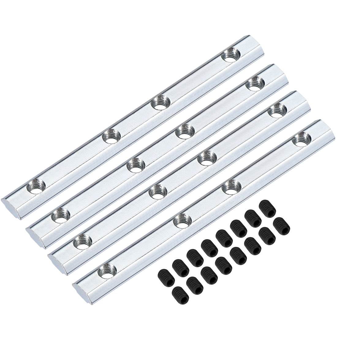 uxcell Uxcell Straight Line Connector, 3.9 Inch Joint Bracket with Screws for 2020 Series T Slot 6mm Aluminum Extrusion Profile, 4 Pcs