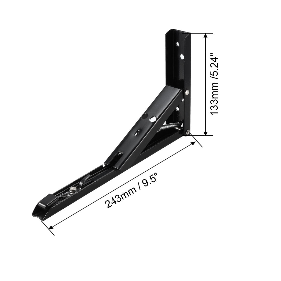 uxcell Uxcell Folding Bracket 9.5 inch 243mm for Shelves Table Desk Wall Mounted Support Collapsible Long Release Arm Space Saving Carbon Steel