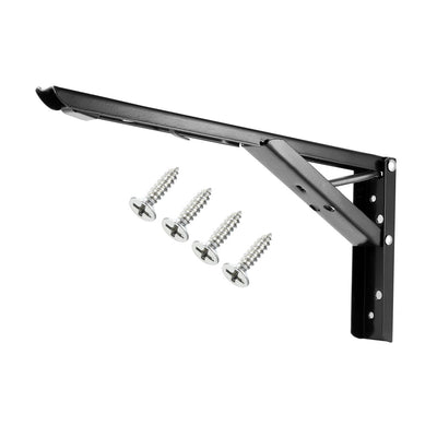 Harfington Uxcell Folding Bracket 11.6 inch 295mm for Shelves Table Desk Wall Mounted Support Collapsible Long Release Arm Space Saving Carbon Steel