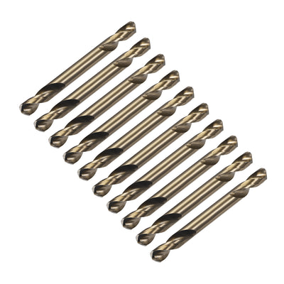uxcell Uxcell HSS Twist Double End Drill Bits Titanium Coating Straight Shank Spiral Rotary Tool 5.1mm Drilling Dia 10pcs