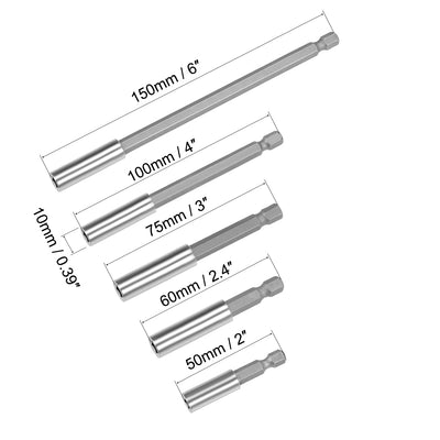 Harfington Uxcell Extension Extend Socket Drill Bit Holder Magnetic Hex Screwdriver Power Tools ,2/2.4/3/4/6-inch Length,1/4''-Hexagon Drill 2 Set/(10pcs)
