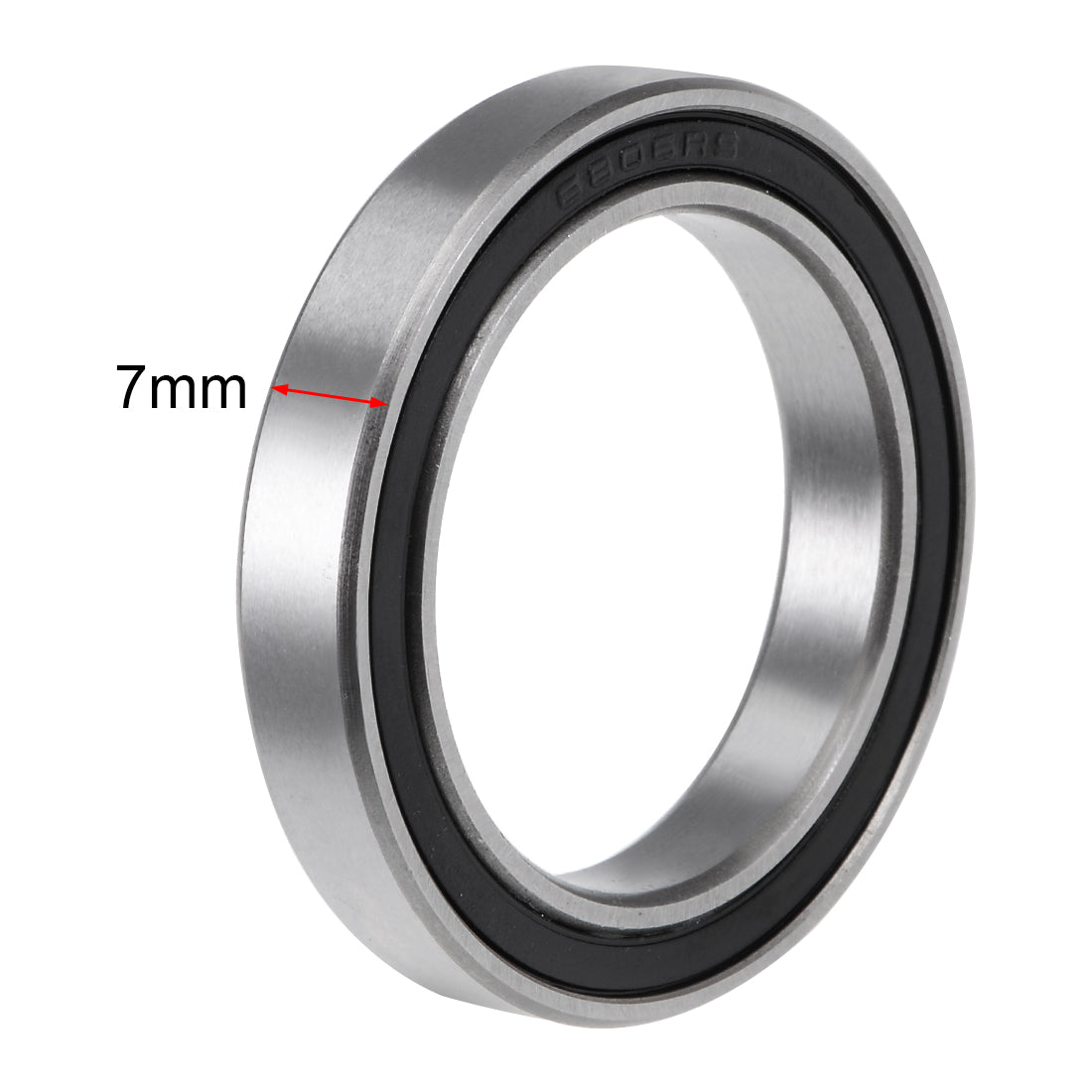 uxcell Uxcell 6806-2RS Ball Bearing 30x42x7mm Double Sealed ABEC-3 Bearings 2pcs