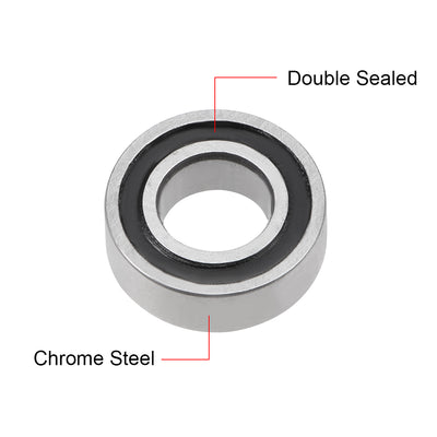 Harfington Uxcell Deep Groove Ball Bearing Double Sealed ABEC-3 Bearings