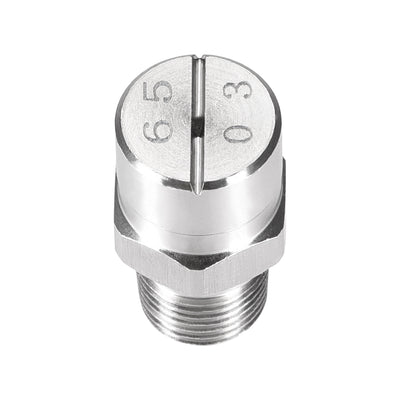 Harfington Uxcell Flat Fan Spray Tip - 1/8BSPT Male Thread 304 Stainless Steel Nozzle - 65 Degree 1.1mm Orifice Diameter