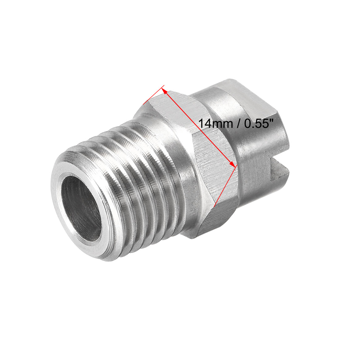 Uxcell Uxcell Flat Fan Spray Tip - 1/4BSPT Male Thread 304 Stainless Steel Nozzle - 95 Degree 2.8mm Orifice Diameter - 2 Pcs