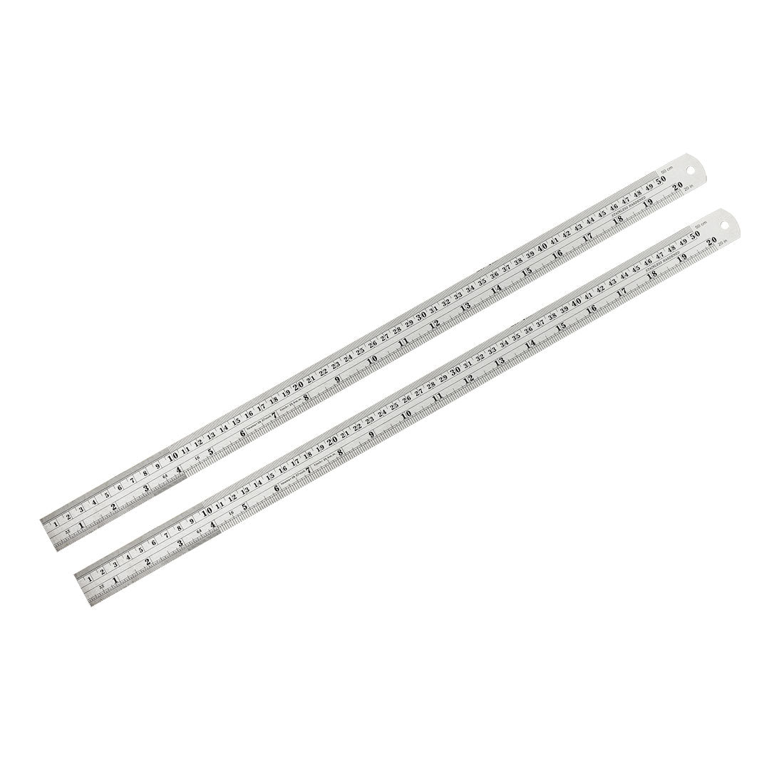 Uxcell Straight Ruler 500mm 20 Inch Metric Stainless Steel Measuring ...