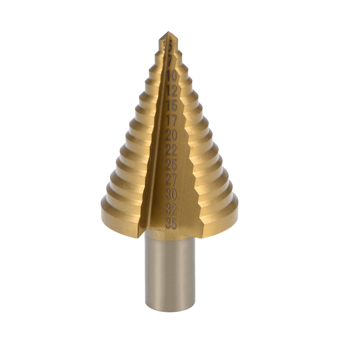 Uxcell Step Drill Bit HSS 5mm to 35mm 13 Sizes Titanium Coated Straight ...