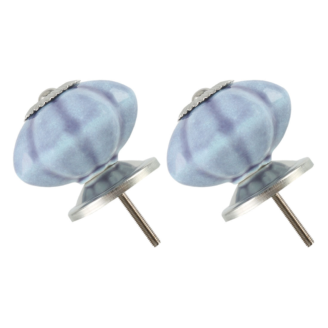 uxcell Uxcell Ceramic Knob Hand Painted Drawer Handle Cabinet Accessory 41mm, Slateblue 2pcs