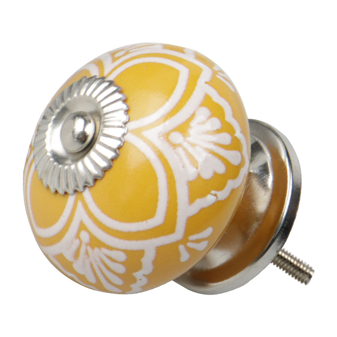 uxcell Uxcell Ceramic Vintage Knob Drawers Round Pull Handle Cabinet Wardrobe Door, Yellow