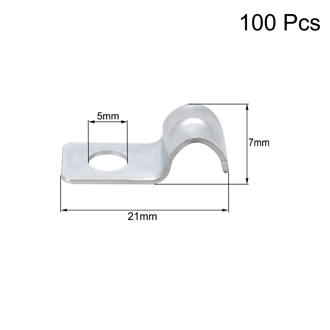 uxcell Uxcell 15/64" EMT One Hole Strap Pipe Strap Zinc-Plated Steel Reinforced Rib for Pipe Fixing on Various Surfaces 100PCS
