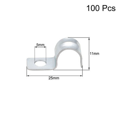 Harfington Uxcell 25/64" EMT One Hole Strap Pipe Strap Zinc-Plated Steel Reinforced Rib for Pipe Fixing on Various Surfaces 100PCS