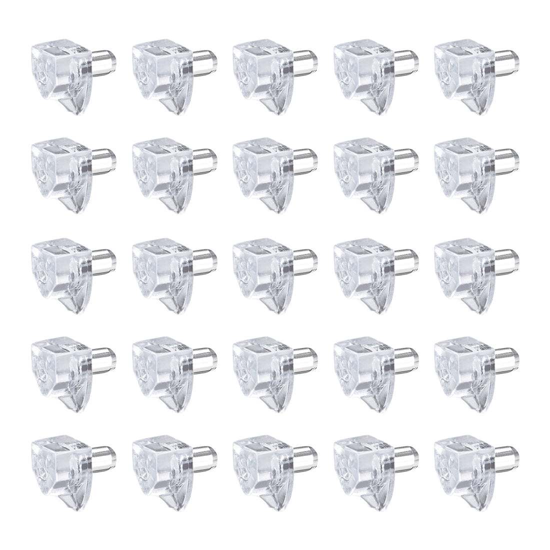 uxcell Uxcell 200pcs Plastic Shelf Support Pegs,5mm Cabinet Shelf Clips,Shelf Steel Pin Peg,Clear Bracket Style,for Kitchen Furniture Book Shelves Supplies