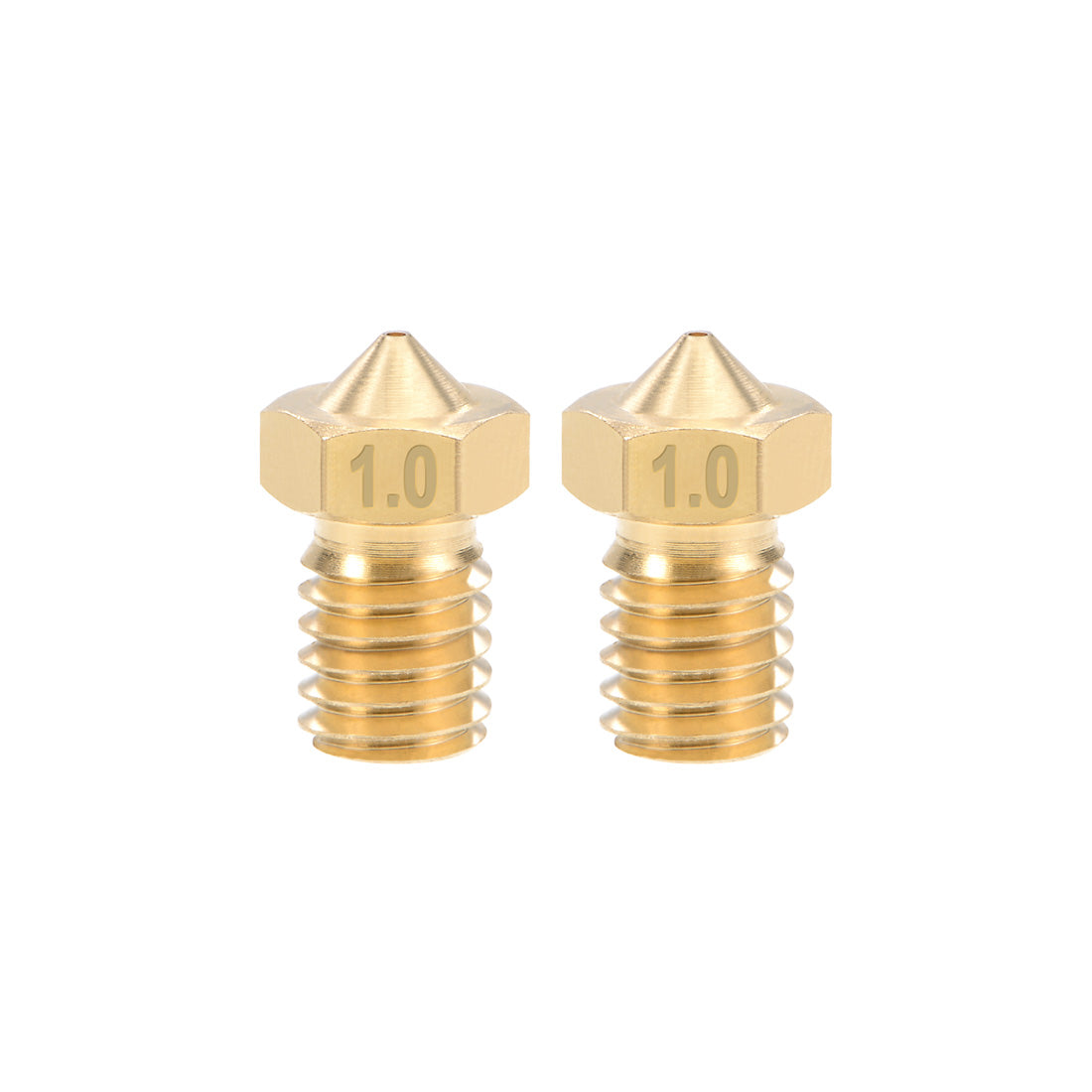 uxcell Uxcell 1mm 3D Printer Nozzle Head M6 for V5 V6 1.75mm Extruder Print, Brass 2pcs