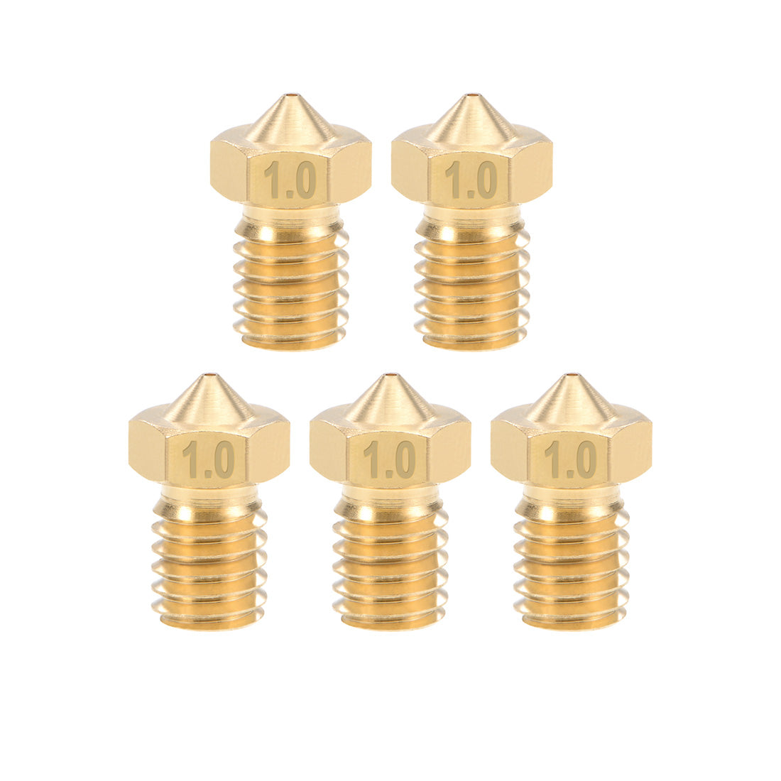 uxcell Uxcell 1mm 3D Printer Nozzle Head M6 Thread Replacement for V5 V6 1.75mm Extruder Print, Brass 5pcs