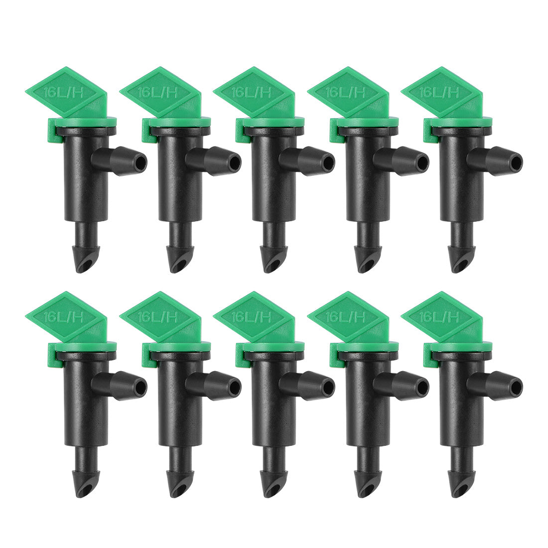 uxcell Uxcell Flag Dripper 4 GPH 16L/H Emitter Sprinkler for Garden Lawn Drip Irrigation Connect 4/7mm Hose, Plastic 10pcs