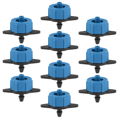 Harfington Uxcell Pressure Compensating Dripper 2 GPH 8L/H Emitter for Garden Lawn Drip Irrigation with Barbed Hose Connector, Plastic Black Blue 15pcs
