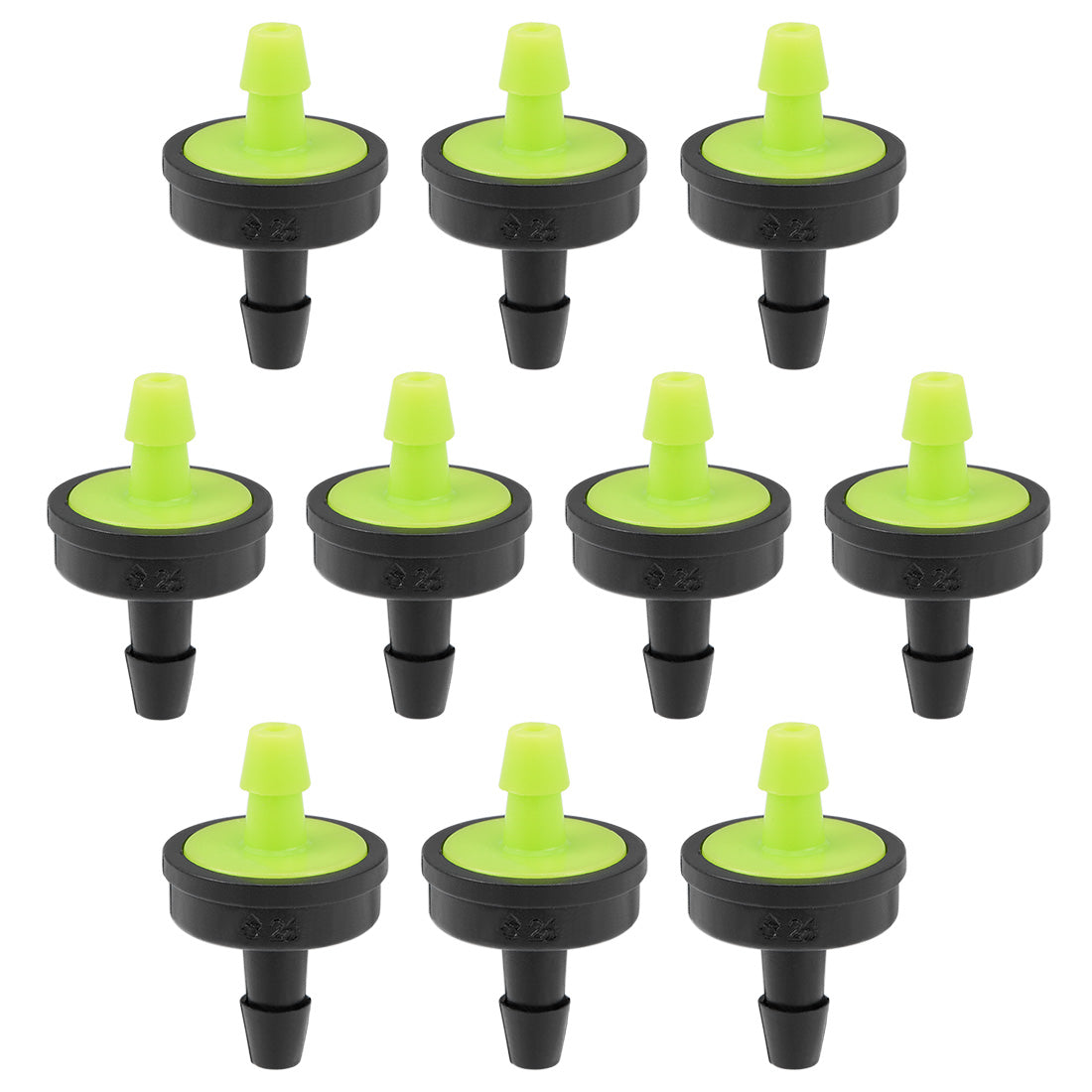 uxcell Uxcell Pressure Compensating Dripper 8GPH 30L/H Emitter for Garden Lawn Drip Irrigation with Barbed Hose Connector Plastic Green 20pcs