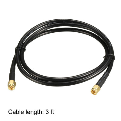 Harfington Uxcell Antenna Extension Cable SMA Male to SMA Male Coaxial Cable RG58 50 Ohm 2pcs