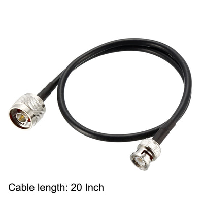 Harfington Uxcell N Male to BNC Male Coax Cable RG58 Coaxial Cable for Radio 20 Inch 2pcs