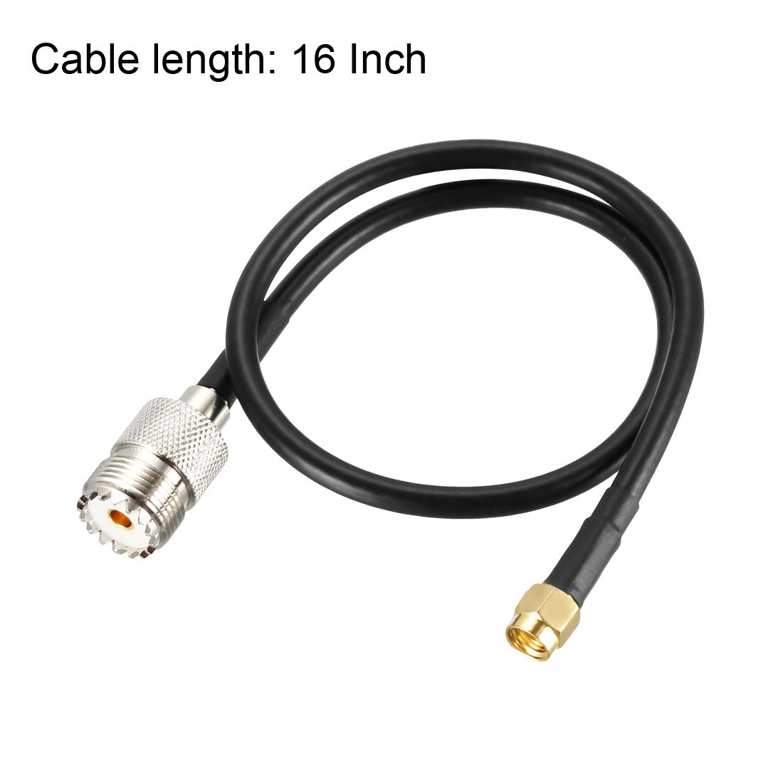 uxcell Uxcell RF Coax Cable RP-SMA Male to UHF SO-239 Female Coaxial Cable 16 Inch