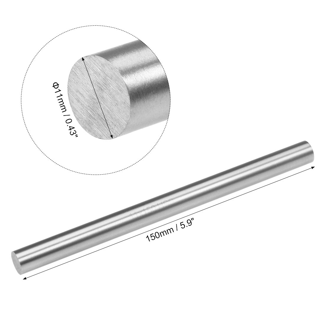 uxcell Uxcell HSS Lathe Round Rod Solid Shaft Bar