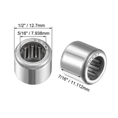 Harfington Uxcell Needle Roller Bearings, Open End, Stamping Steel Drawn Cup Inch
