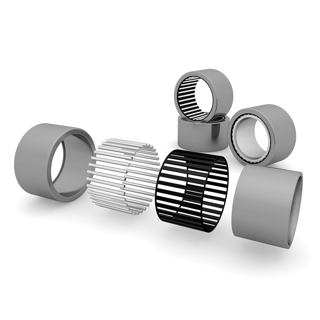 uxcell Uxcell Needle Roller Bearing, With Inner Race, Oil Hole, Open End, Steel Cage Metric