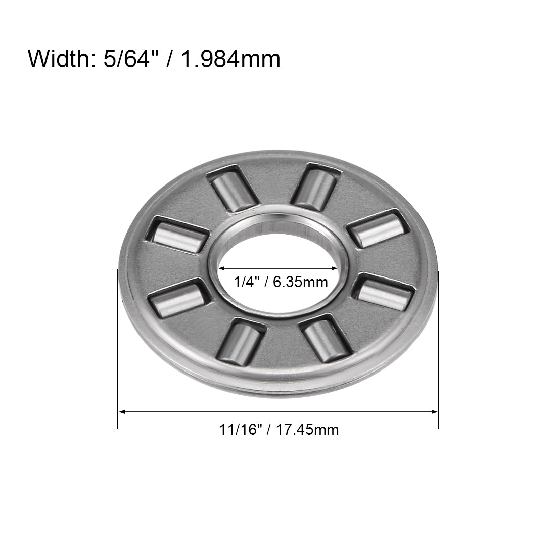 uxcell Uxcell Thrust Needle Roller Bearings with Washers Chrome Steel Rollers