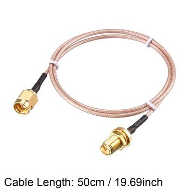 Harfington Uxcell Low Loss RF Coaxial Cable Connection Coax Wire RG-178 SMA Male to RP-SMA Female 1.6ft