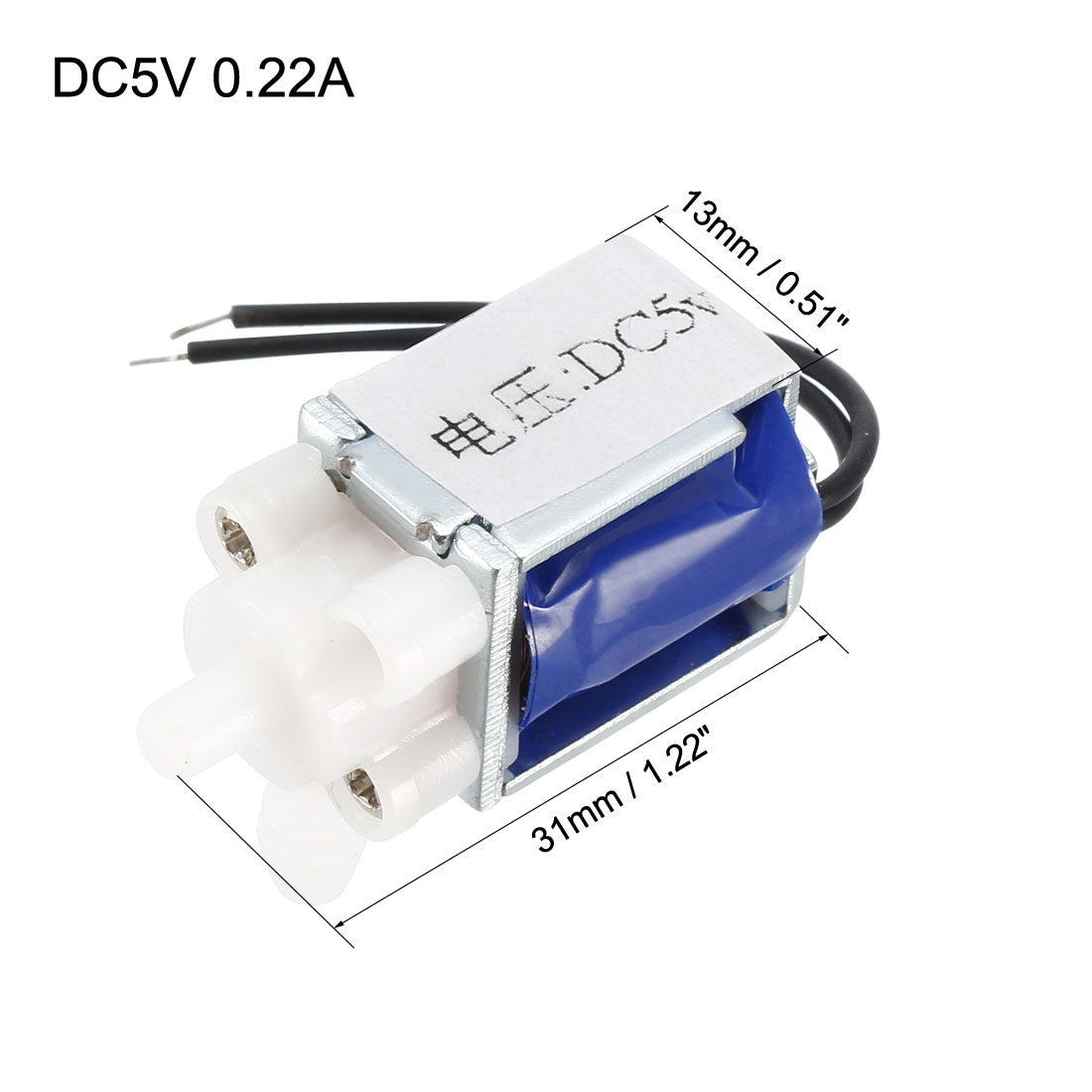 uxcell Uxcell Miniature Solenoid Valve 2 Way Normally Closed DC5V 0.22A Water Air Solenoid Valve
