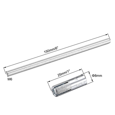 Harfington Uxcell Floating Shelf Invisible Support Bracket Bolt 150mm Length Hardened Concealed Wall Support Set 8 Pcs