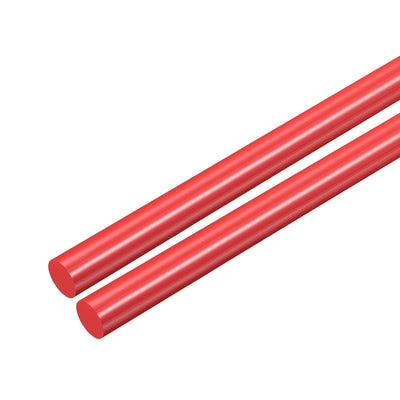 Harfington Uxcell Plastic Round Rod,6mm Dia 50cm Red Engineering Plastic Round Bar 2pcs