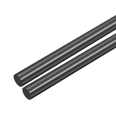 Harfington Uxcell Plastic Round Rod,8mm Dia 50cm Black Engineering Plastic Round Bar 2pcs