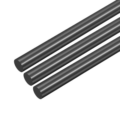 Harfington Uxcell Plastic Round Rod,8mm Dia 50cm Black Engineering Plastic Round Bar 3pcs