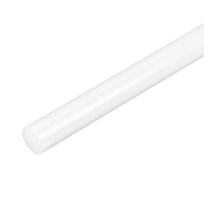 Harfington Uxcell Plastic Round Rod,15mm Dia 50cm White Engineering Plastic Round Bar