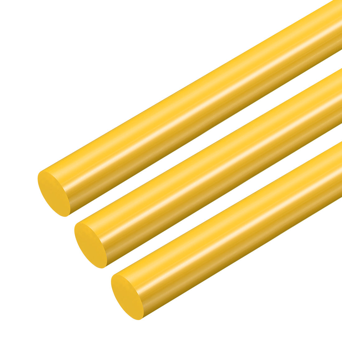 uxcell Uxcell Plastic Round Rod,15mm Dia 50cm Yellow Engineering Plastic Round Bar 3pcs