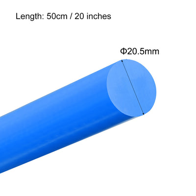 Harfington Uxcell Plastic Round Rod,20.5mm Dia 50cm Blue Engineering Plastic Round Bar 2pcs