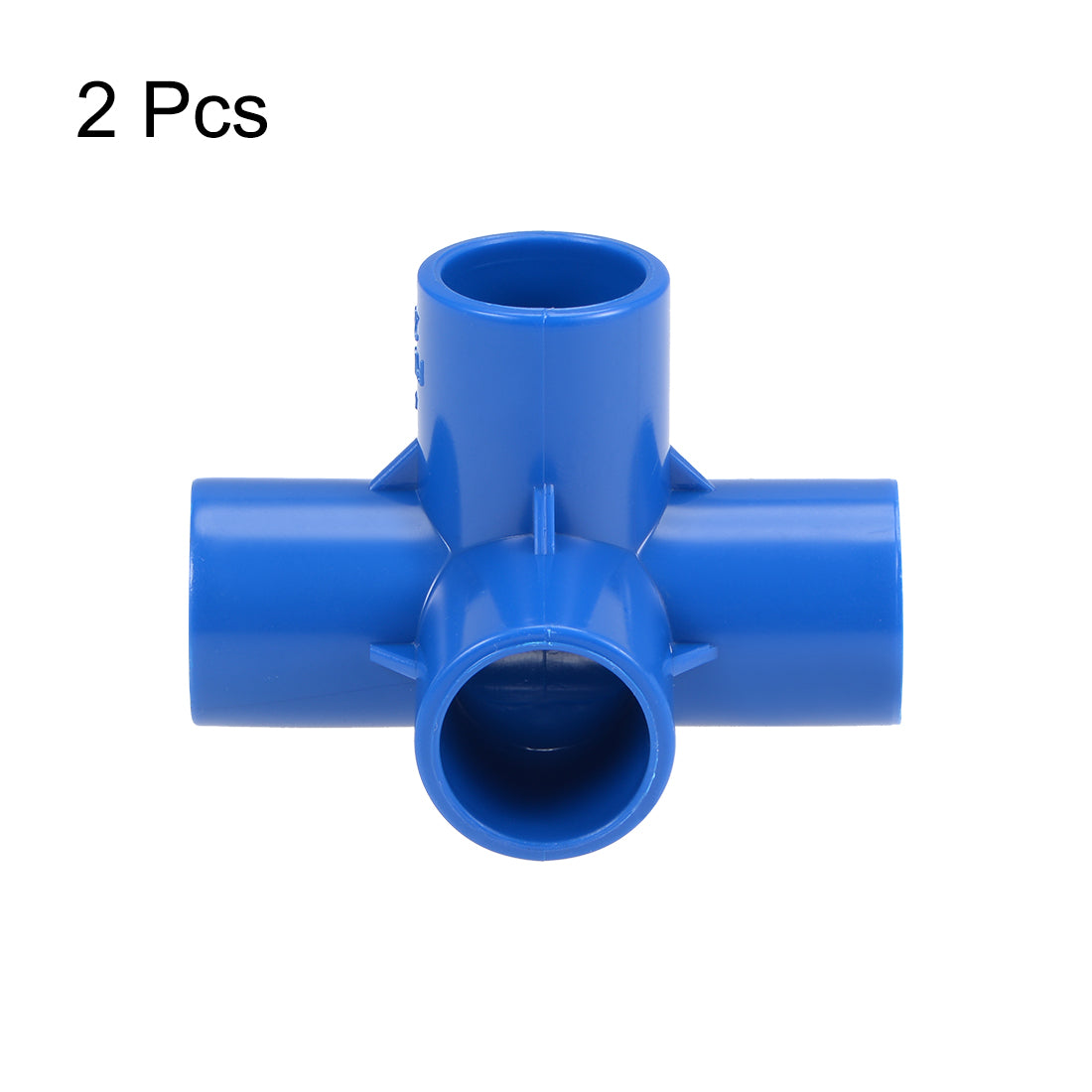 uxcell Uxcell 4 Way 20mm Tee Metric PVC Fitting Elbow - PVC Furniture - PVC Elbow Fittings Blue 2Pcs