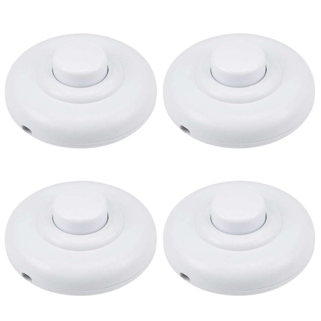 Uxcell Uxcell Inline Foot Pedal Push Button Switch, Round Lamp Lights Foot Control ON/Off Latching Footswitch White 4Pcs