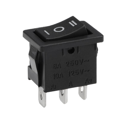 Harfington Uxcell Mini Boat Rocker Switch Black Toggle Switch for Boat Car Marine 3pins ON/OFF/ON  AC 250V/6A 125V/10A