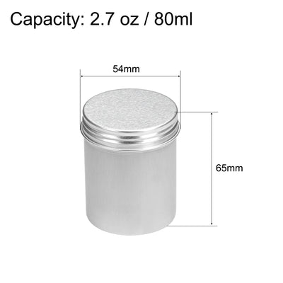 Harfington Uxcell 4.4oz Round Aluminum Cans Tin Can Screw Top Metal Lid Containers 130ml, 6pcs
