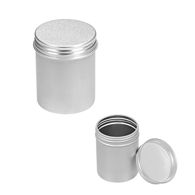Harfington Uxcell 4.4oz Round Aluminum Cans Tin Can Screw Top Metal Lid Containers 130ml, 6pcs