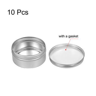 Harfington Uxcell 5oz Round Aluminum Cans Tin Can Screw Top Metal Lid Containers 150ml, 10pcs