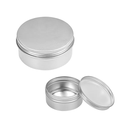 Harfington Uxcell 5oz Round Aluminum Cans Tin Can Screw Top Metal Lid Containers 150ml, 10pcs
