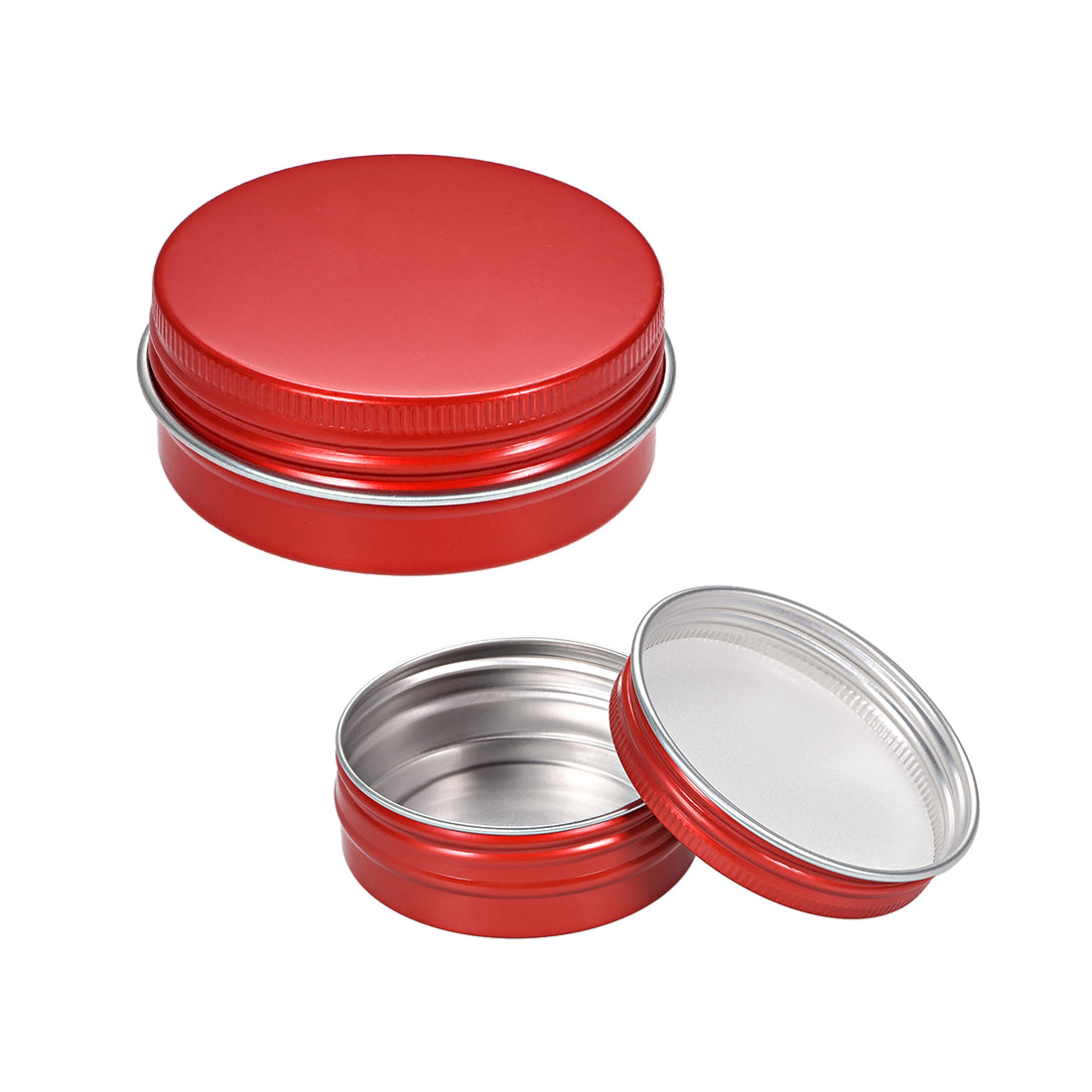 uxcell Uxcell 1oz Round Aluminum Cans Tin Screw Top Metal Lid Containers Red 30ml 24pcs
